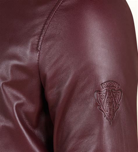 gucci leather jacket burgundy|Gucci jacket without hoodie.